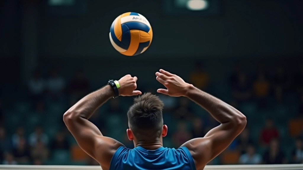 لاعب كرة طائرة يقوم بالضرب الساحق